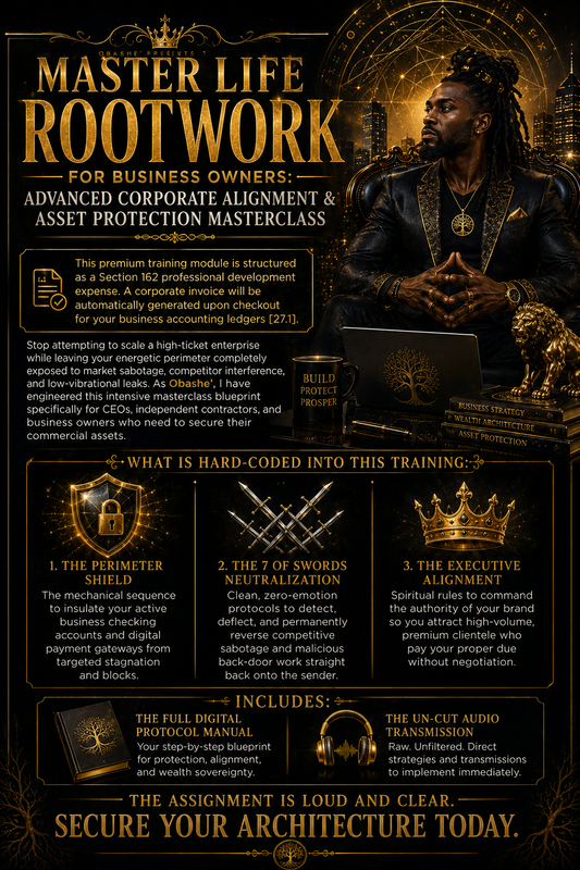 Master Life Rootwork for Business Owners: Advanced Corporate Alignment & Asset Protection Masterclass