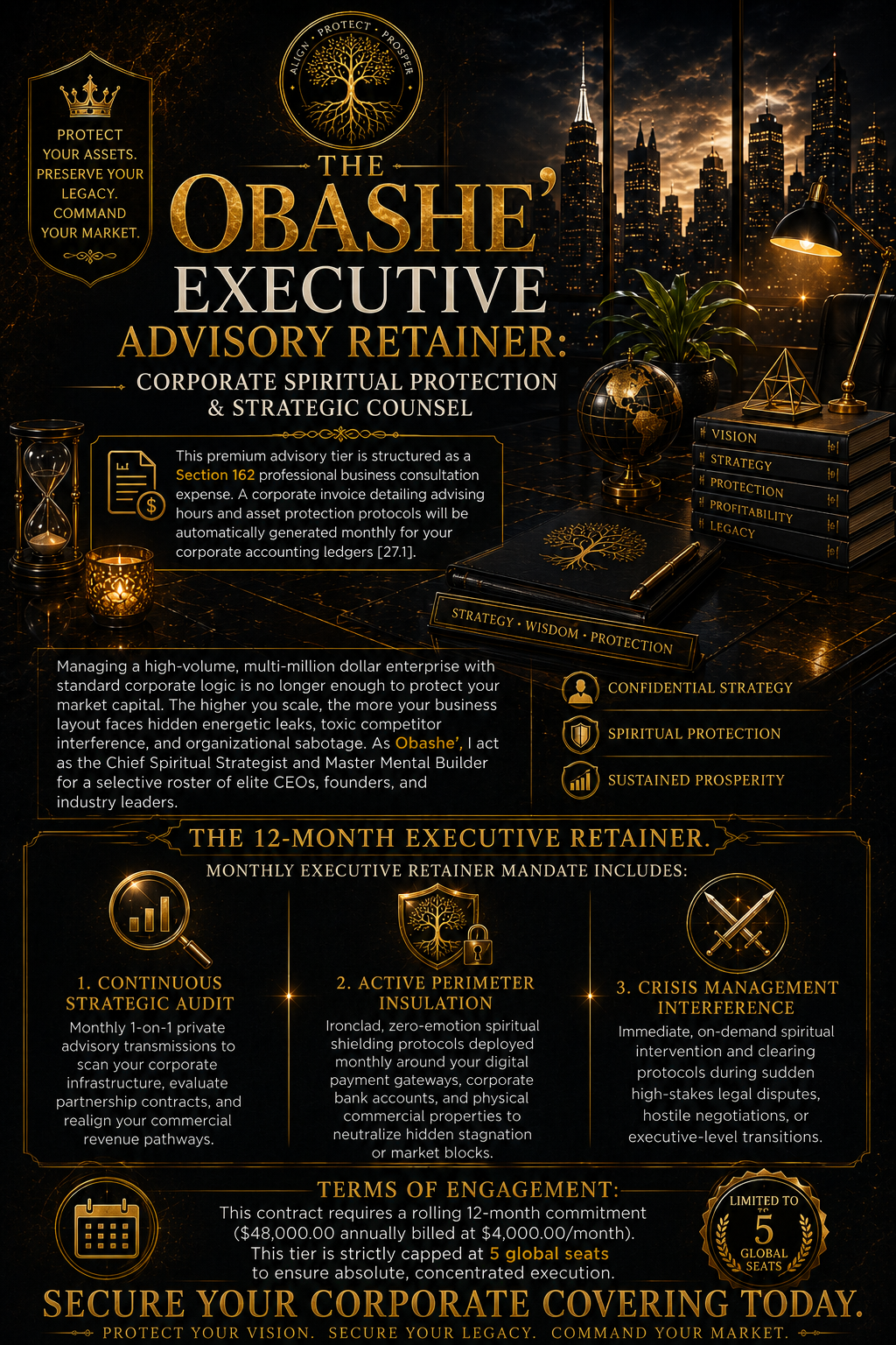 The Obashe’ Executive Advisory Retainer: Corporate Spiritual Protection & Strategic Counsel