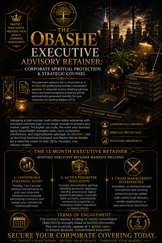 The Obashe’ Executive Advisory Retainer: Corporate Spiritual Protection & Strategic Counsel