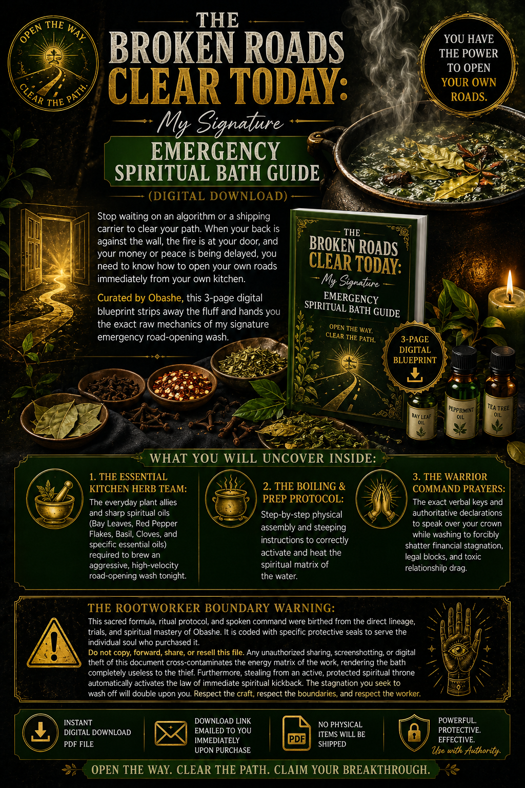 The Broken Roads Clear Today: My Signature Emergency Spiritual Bath Guide (Digital Download)